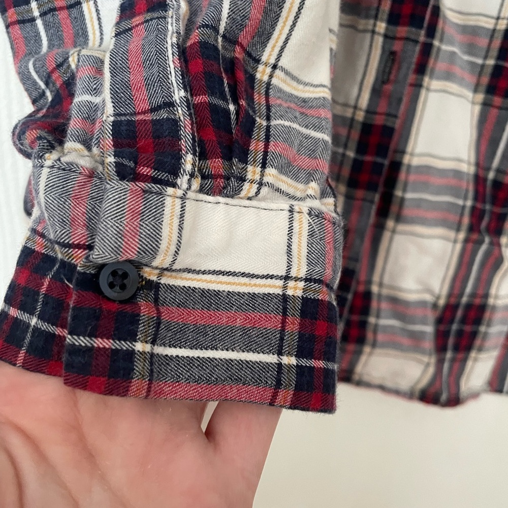 NWOT Zara White and Black Plaid Button Down Shirt - Picture 4 of 7